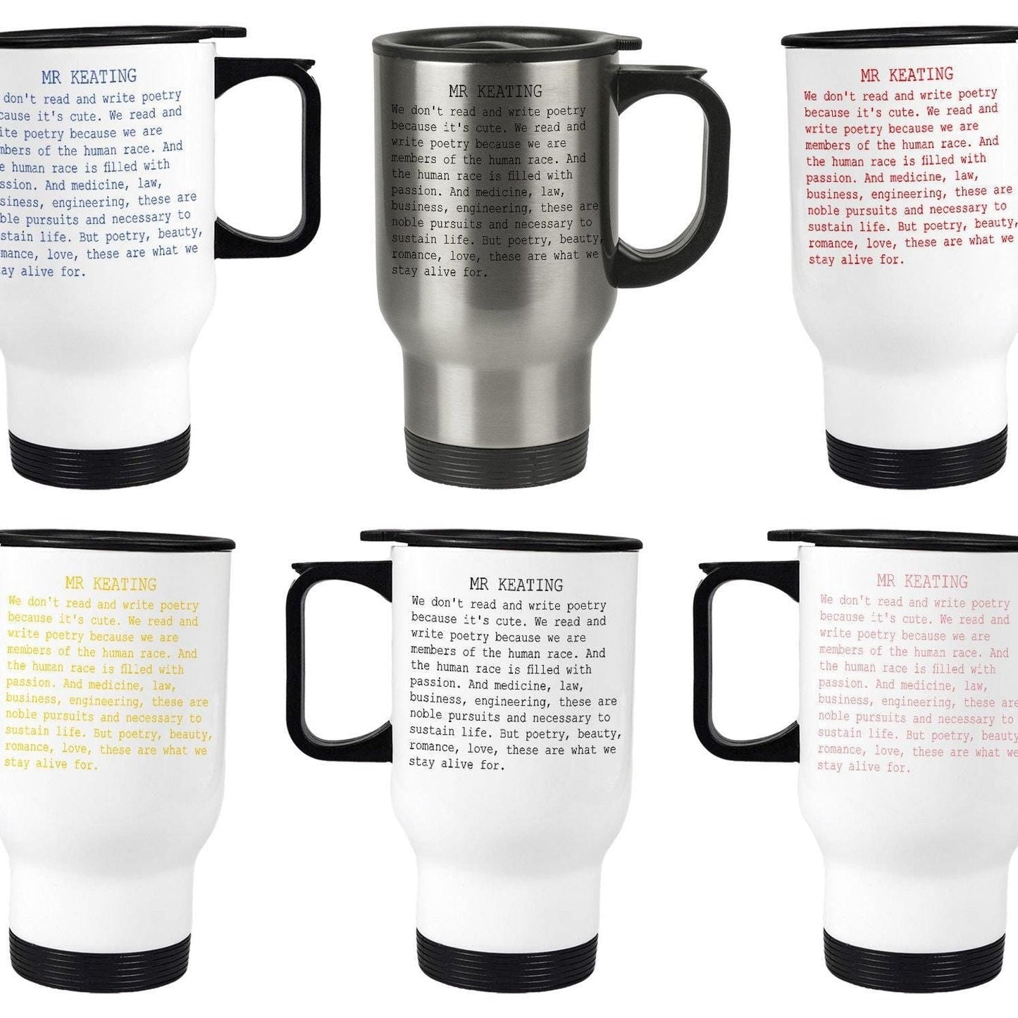 Dead Poets Society "What We Stay Alive For" Travel Mug Personalised