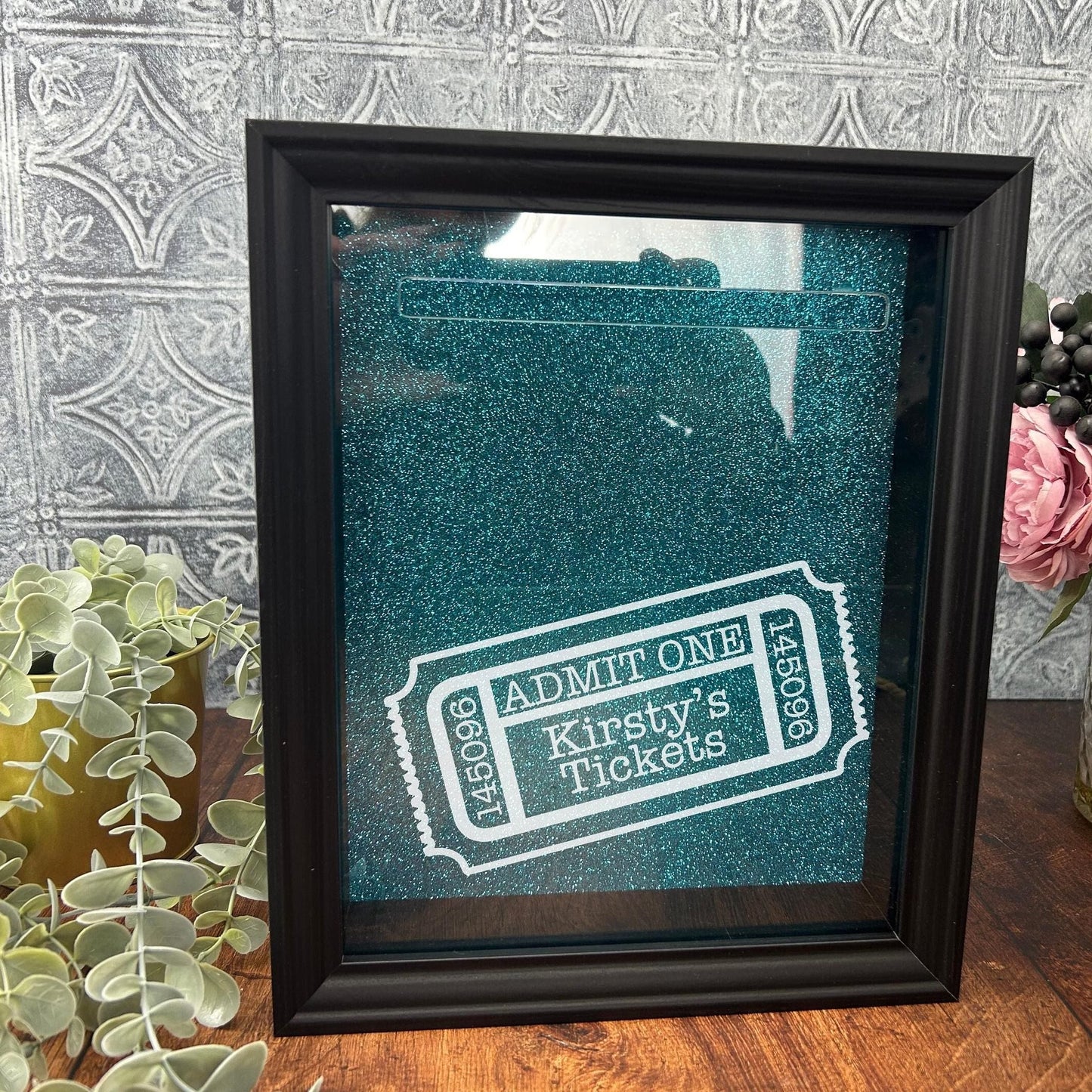 Ticket Box Keepsake - Personalised Frame Memory Box Gift - Concerts Football