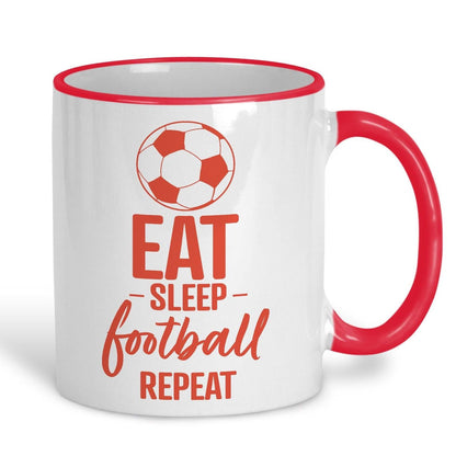 Eat Sleep Football Repeat Personalised Mug
