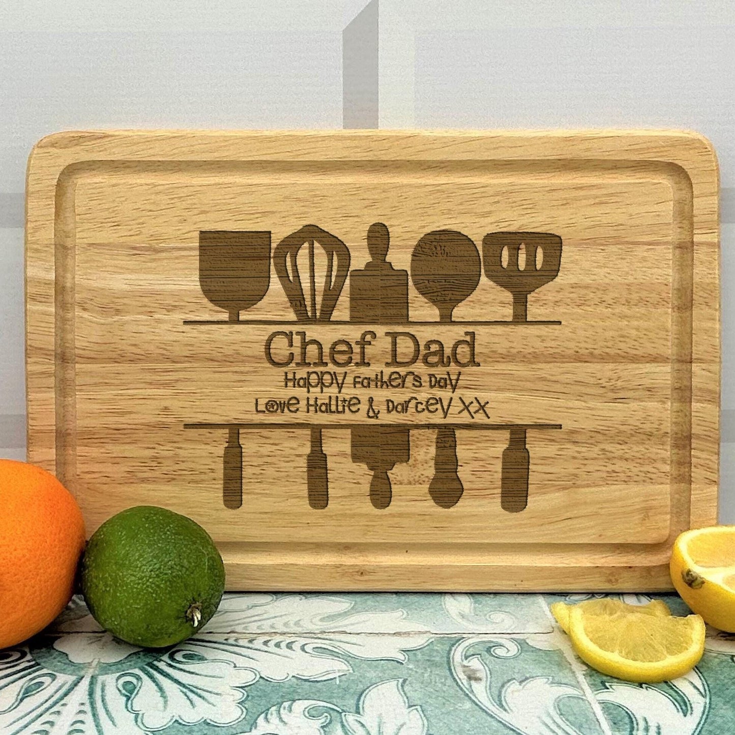 Chef Dad Personalised Chopping Board Father's Day Gift