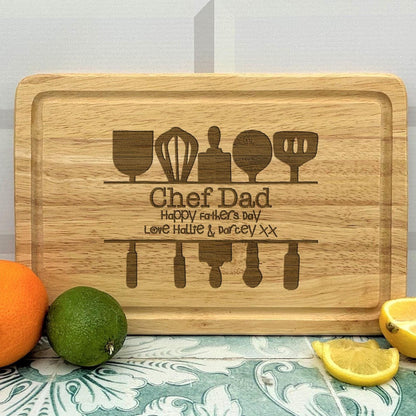Chef Dad Personalised Chopping Board Father's Day Gift