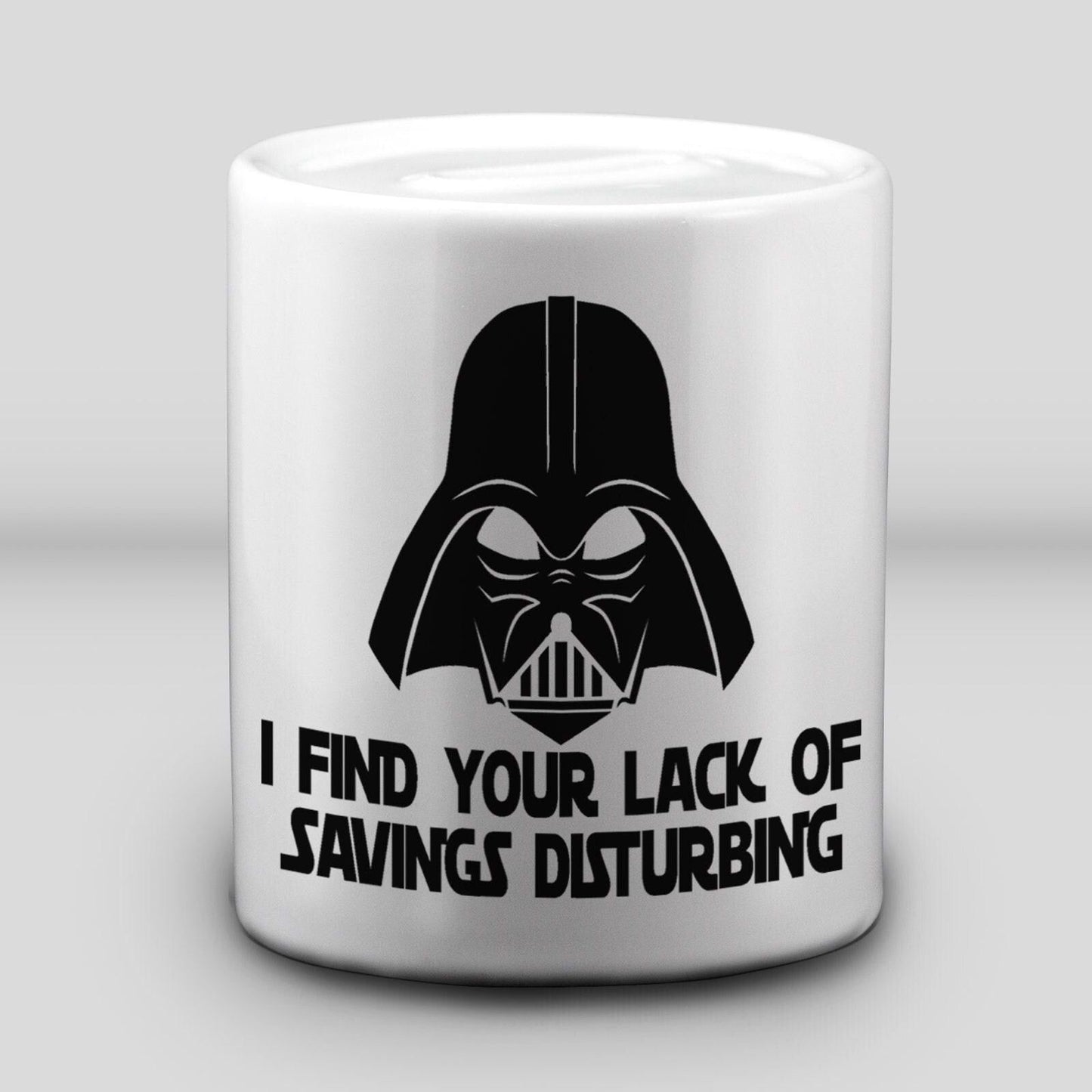 Darth Vader Personalised Ceramic Money Box - "I Find Your Lack of Savings Disturbing" - Personalised Gift