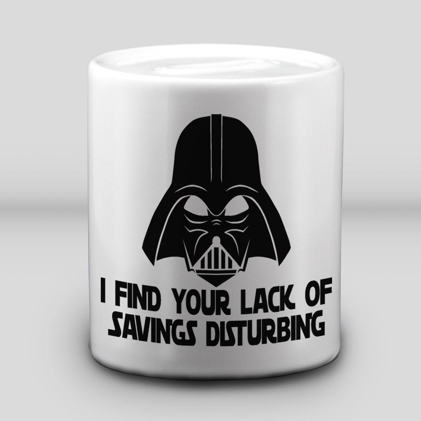 Darth Vader Personalised Ceramic Money Box - "I Find Your Lack of Savings Disturbing" - Personalised Gift