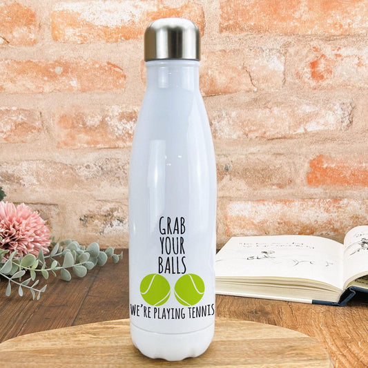 Grab Your Balls Tennis Personalised Sport Water Bottle Gift