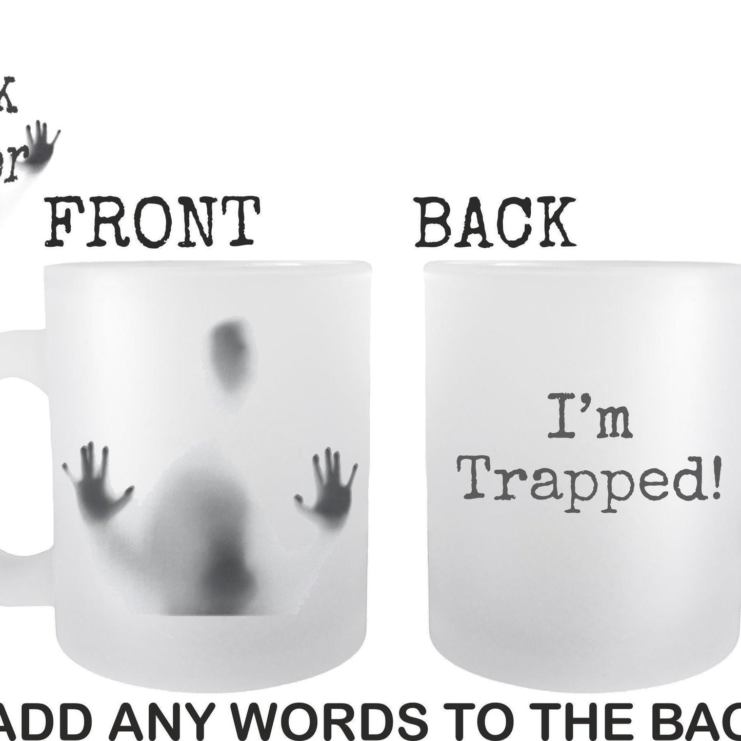 Personalised Horror Movie Fan Gift - Frosted Glass Mug for Spooky Fans - Features Trapped Soul Image