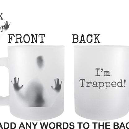Personalised Horror Movie Fan Gift - Frosted Glass Mug for Spooky Fans - Features Trapped Soul Image