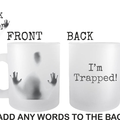 Personalised Horror Movie Fan Gift - Frosted Glass Mug for Spooky Fans - Features Trapped Soul Image
