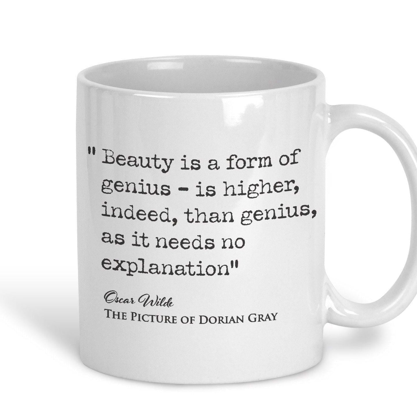 Picture of Dorian Gray Oscar Wilde Book Quote "Beauty is a form of genius" Classic Literature Mug
