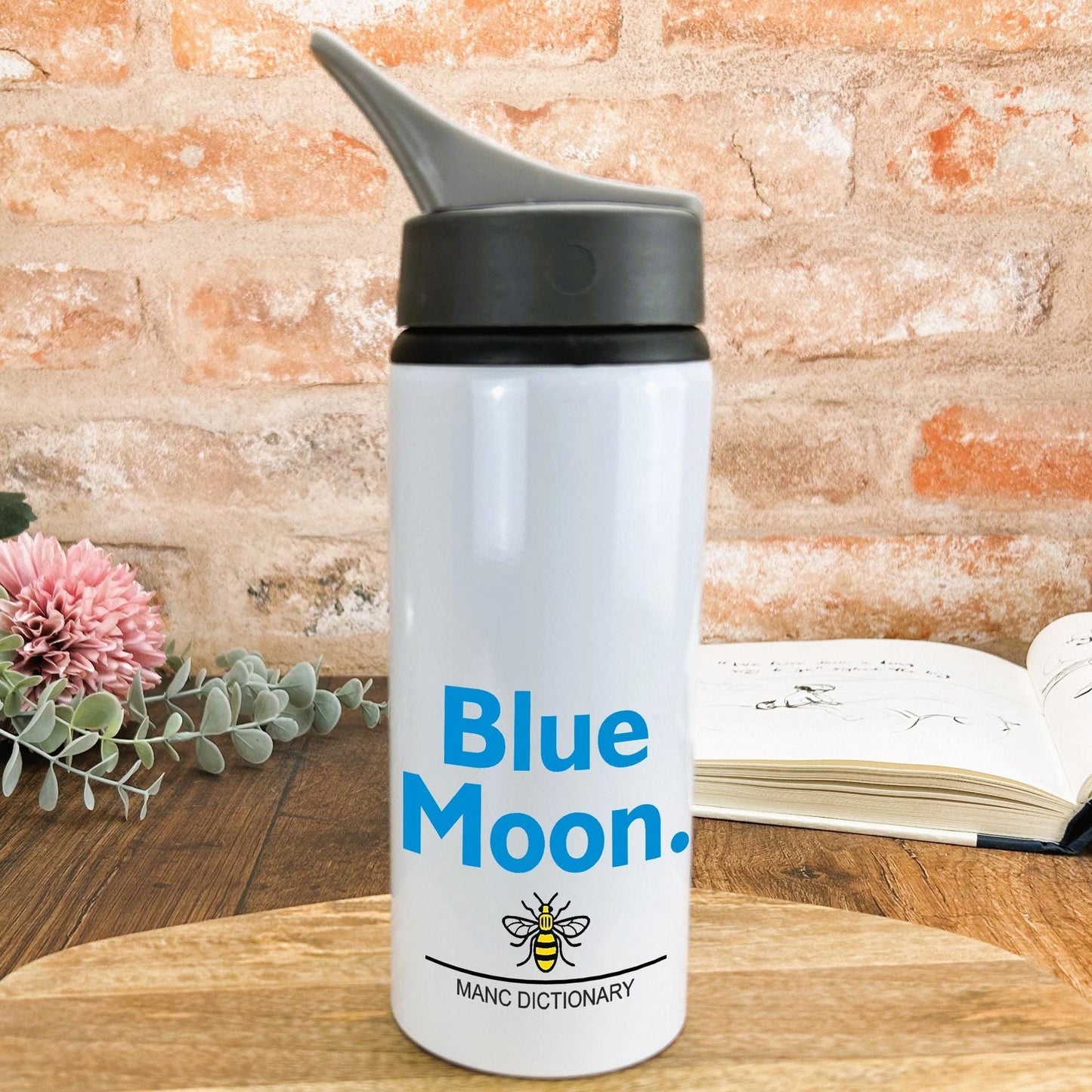 Blue Moon - Manc Dictionary - Personalised Water Bottle
