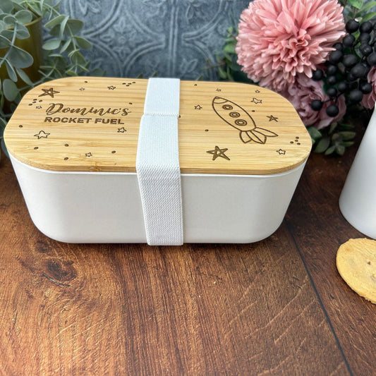 Rocket Fuel Personalised Bamboo Eco Friendly Lunchbox - School Work Packed Lunch