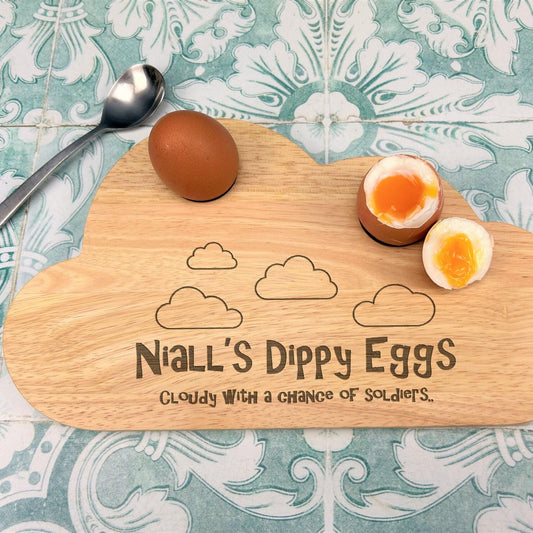 Cloudy With A Chance of Soldiers - Egg Breakfast Board - Personalised Gift