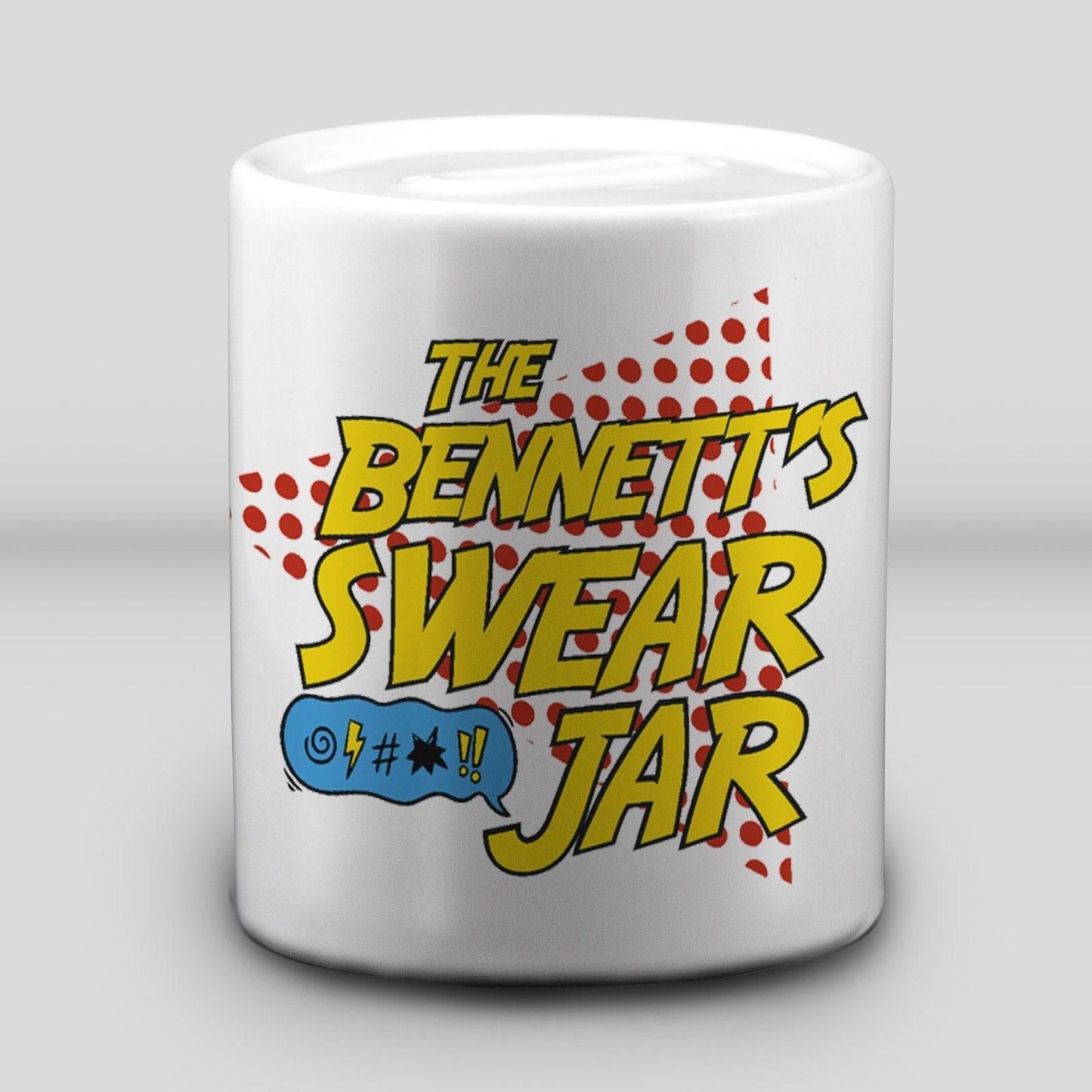 Swear Jar Money Box - Pop Art Comic Design - Personalised Gift