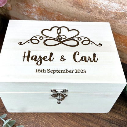 Personalised Wedding Memory Box - Heart Infinity - Anniversary / Valentine's Day Gift