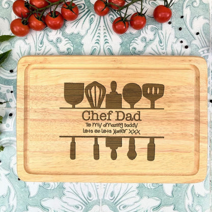 Chef Dad Personalised Chopping Board Father's Day Gift