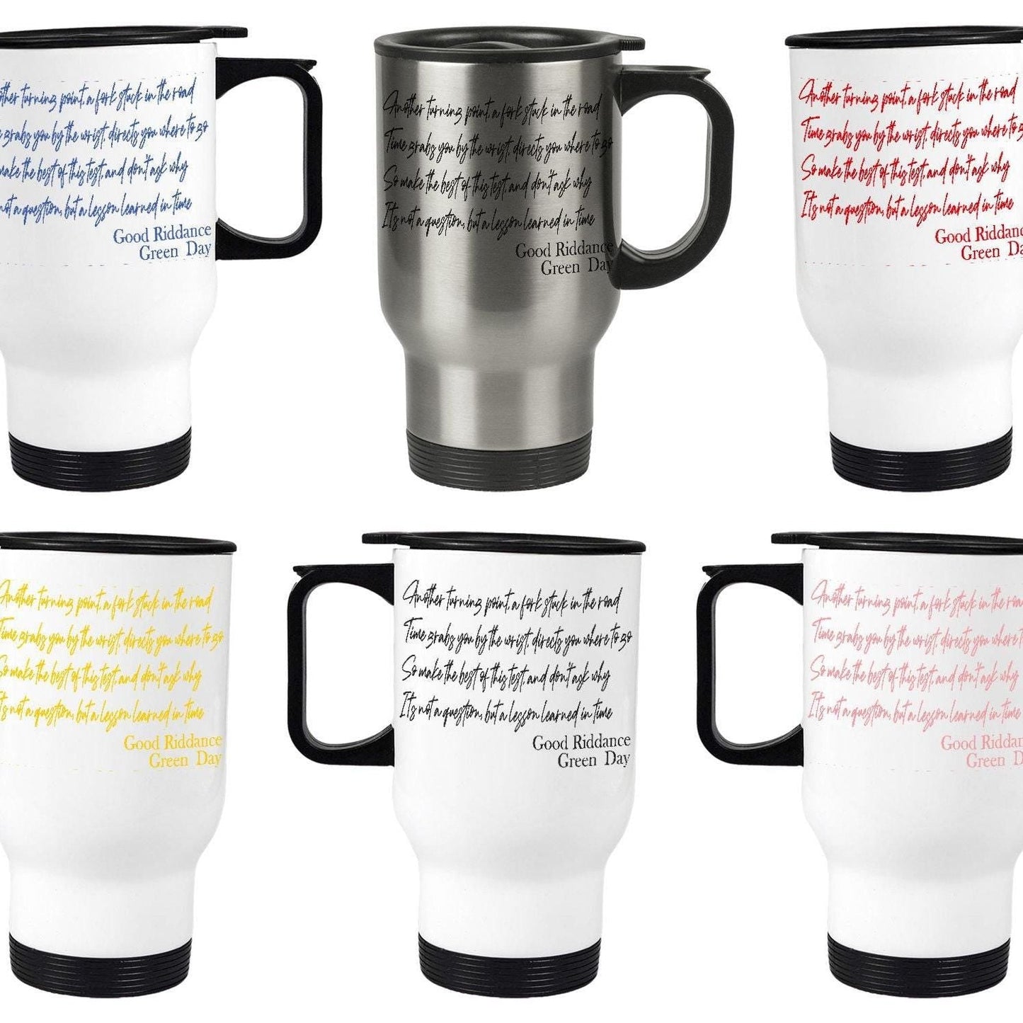 Green Day Good Riddance Music Lyrics Travel Mug Personalised Gift