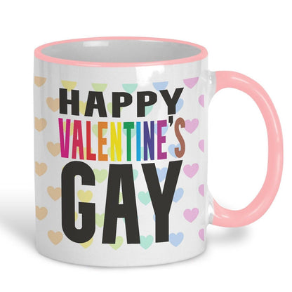 Happy Valentine's Gay LGBTQ+ Pride Rainbow Flag Personalised Mug