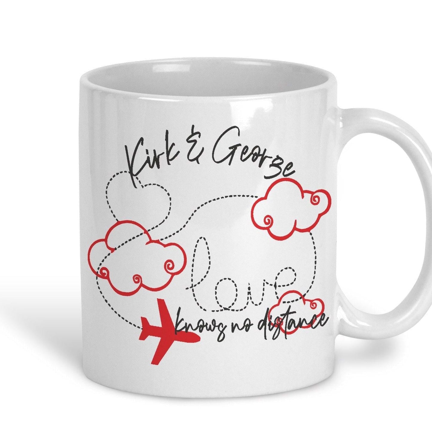 Love Knows No Distance Long Distance Personalised Ceramic Mug