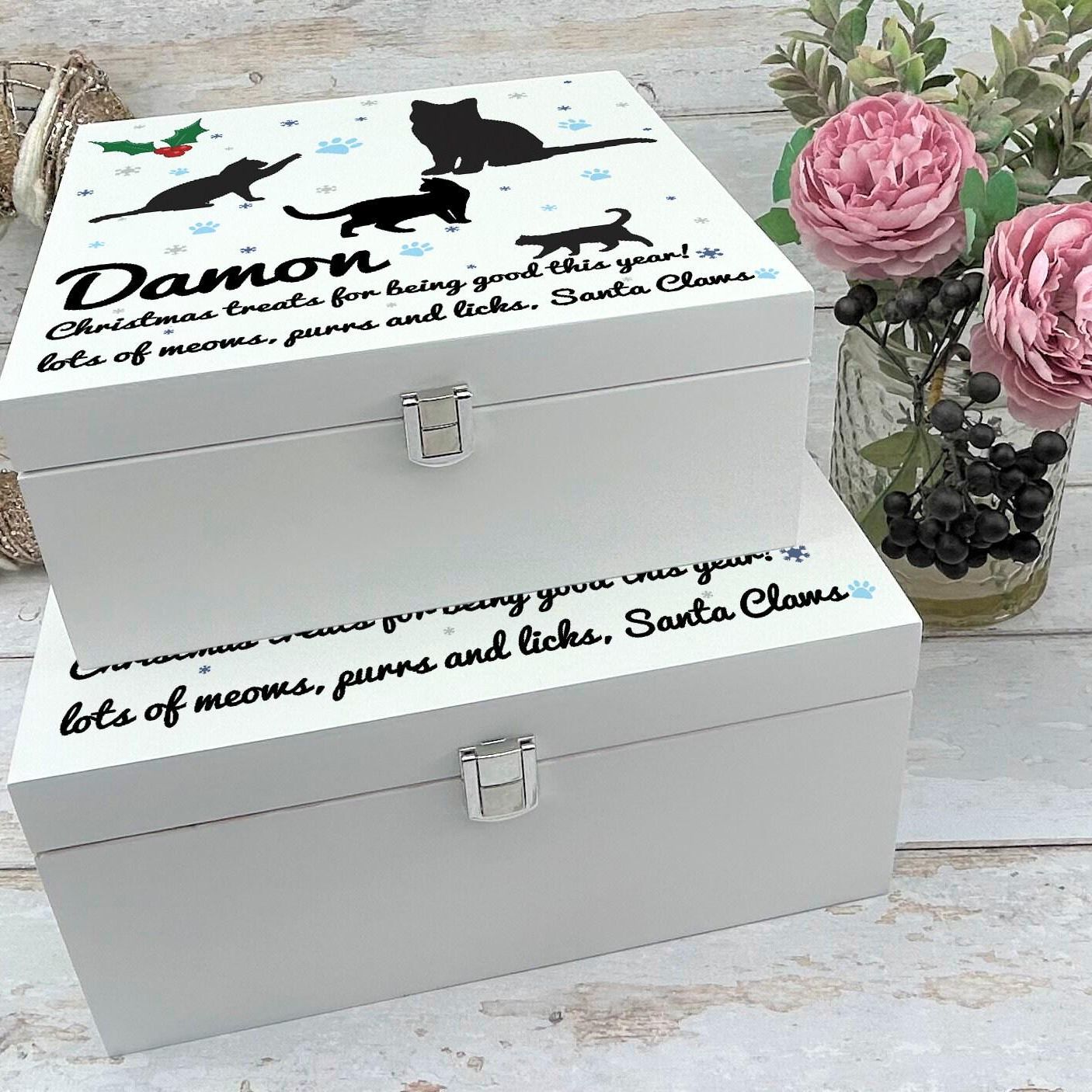Santa Claws - Cat Christmas Treat Box - Personalised Pet Gift