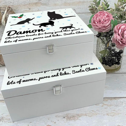 Santa Claws - Cat Christmas Treat Box - Personalised Pet Gift