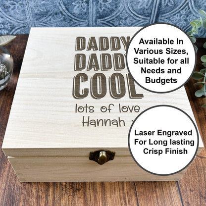 a personalized wooden box for dad and daughter