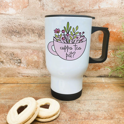 Cuppa Tea Pet? - Newcastle Geordie Dialect - Personalised Travel Mug