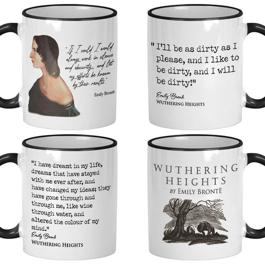 Wuthering Heights Emily Bronte Book Quote Classic Literature Mug Gift Reading Quotes Author Portrait Book Cover