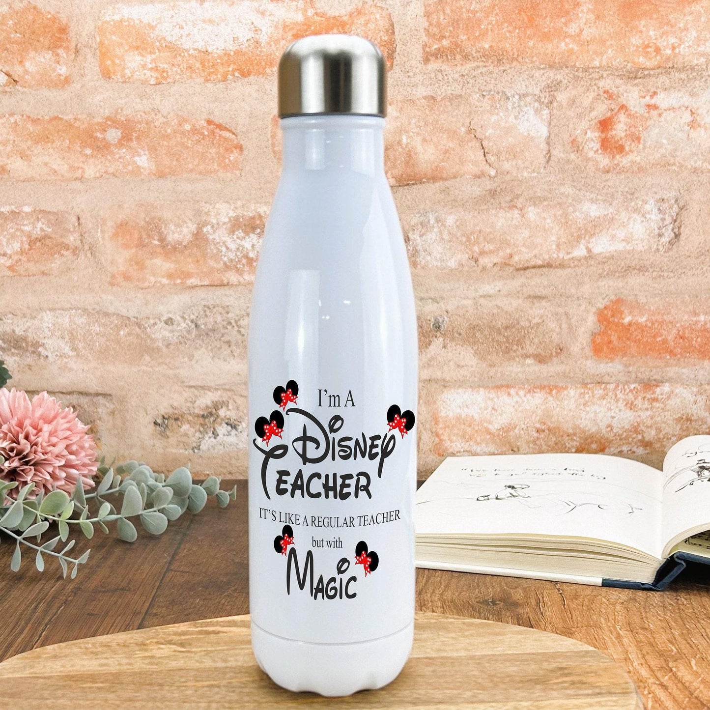 Disney Teacher With Magic Personalised Water Bottle Gift