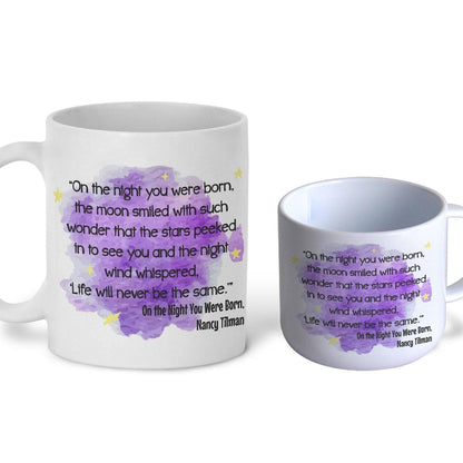 On the Night You Were Born by Nancy Tilman Book Quote Literature Personalised Gift Mug Polymer First Unbreakable