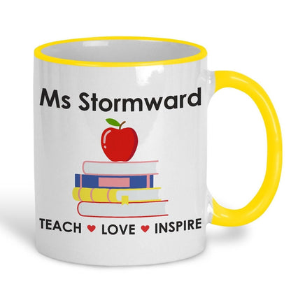 Teach Love Inspire Teacher Personalised Ceramic Mug