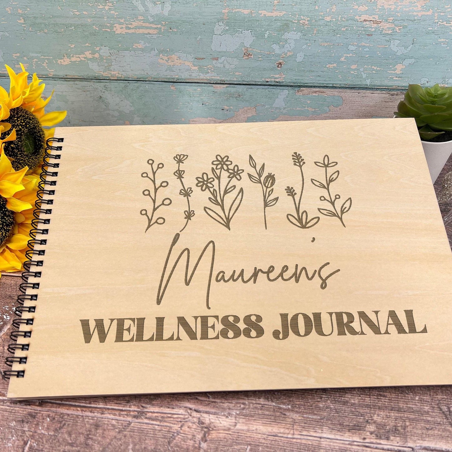 Floral Wellness Journal - Personalised Book of Positivity - Gratitude Journal