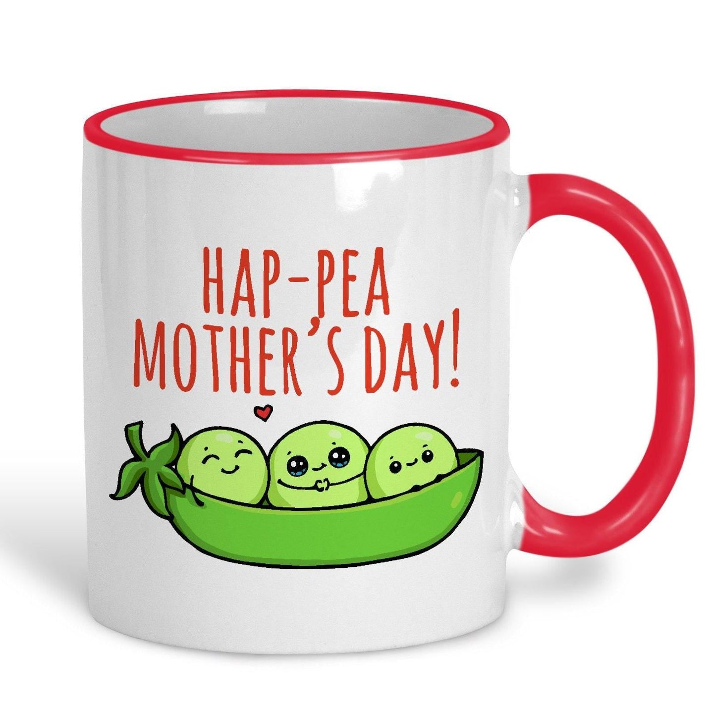 Hap-Pea Mother's Day Pun Funny Personalised Ceramic Mug
