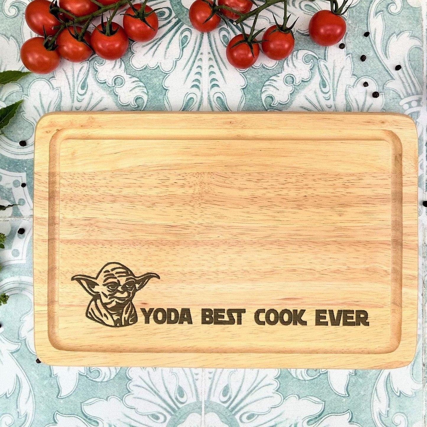 Yoda Best Cook Ever Personalised Wooden Chopping Board - Star Wars Fan Gift