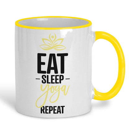 Eat Sleep Yoga Repeat White Personalised Coffee Tea Mug