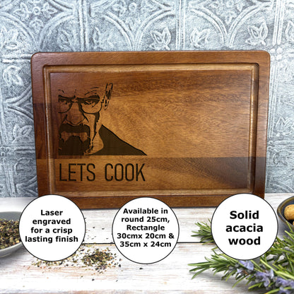 a wooden cutting board sitting on top of a table