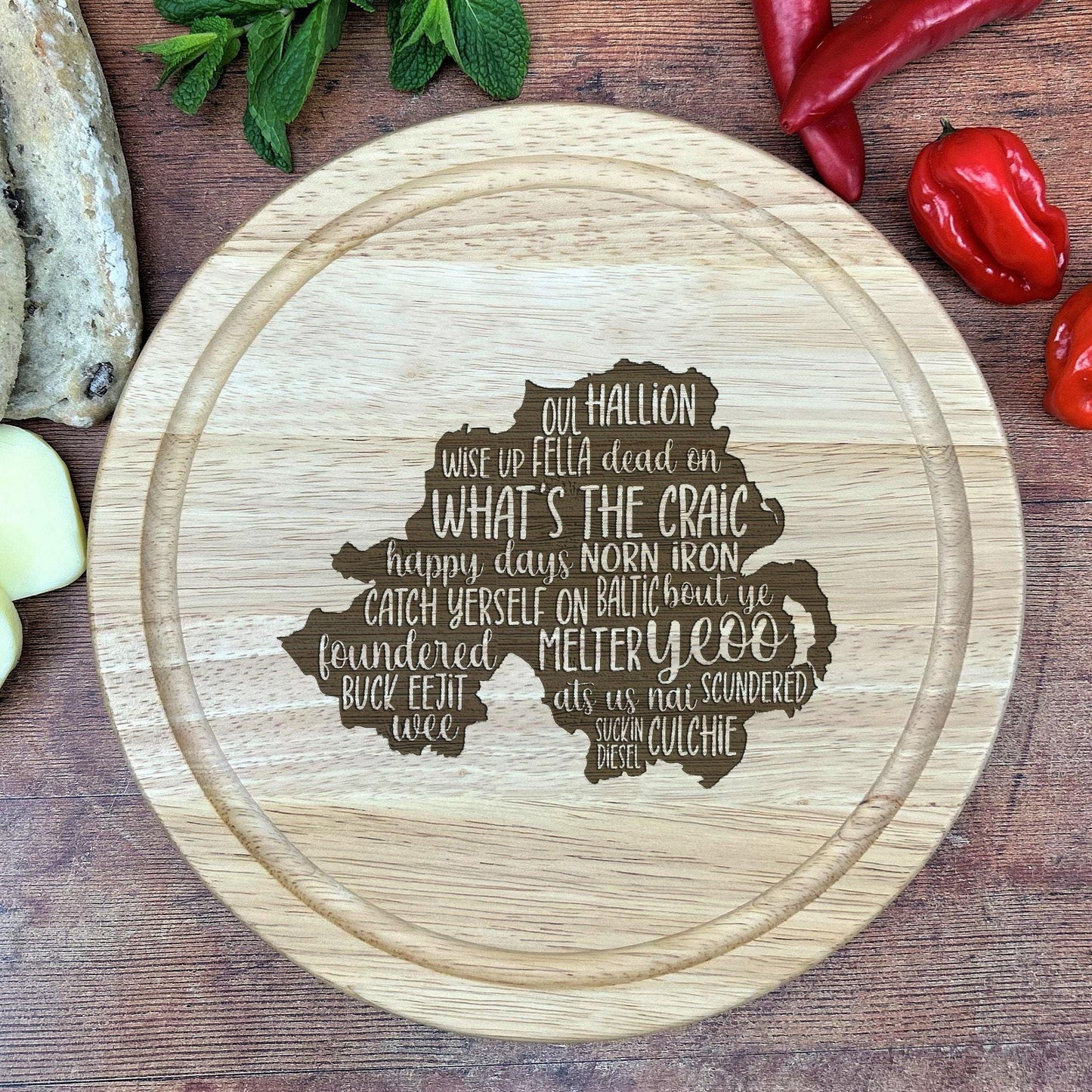 Northern Ireland Map Dialect - Chopping Board