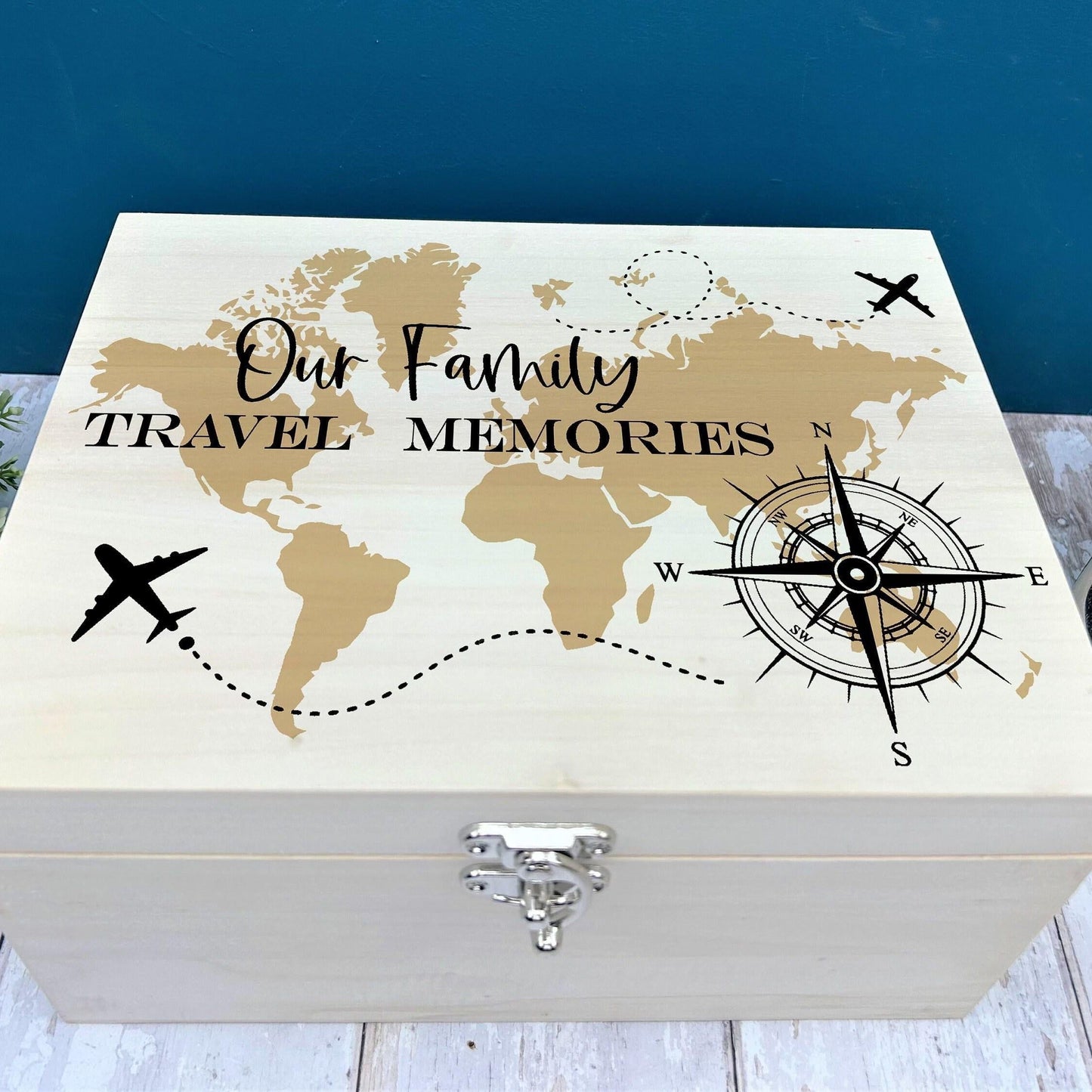 Travel Wooden Memory Box - Personalised Gift
