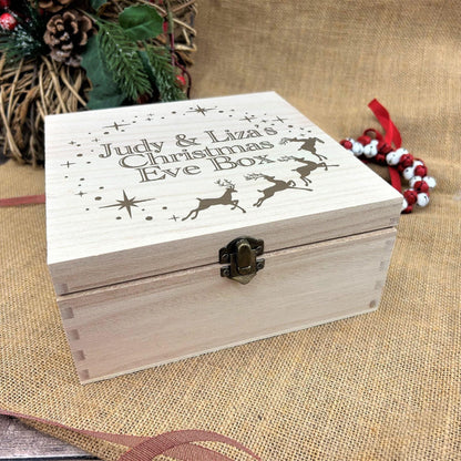 Reindeer and Stars Personalised Christmas Eve Treat Box