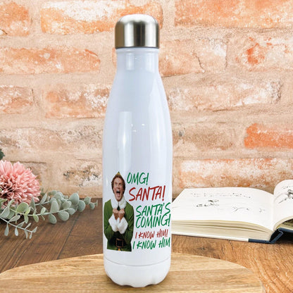 Buddy The Elf Movie Quote Christmas Water Bottle Personalised Gift