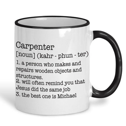 Carpenter Definition Personalised Mug Gift Secret Santa Worksite Trade New Job Profession