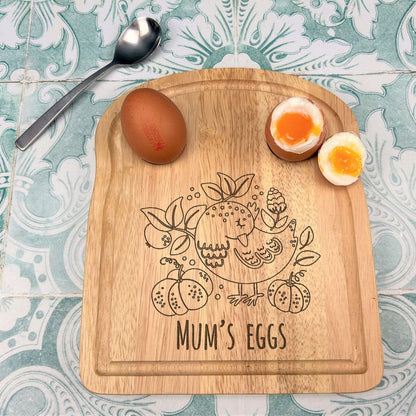 Bird Hen Egg & Soldiers Breakfast Board -  Personalised Gift
