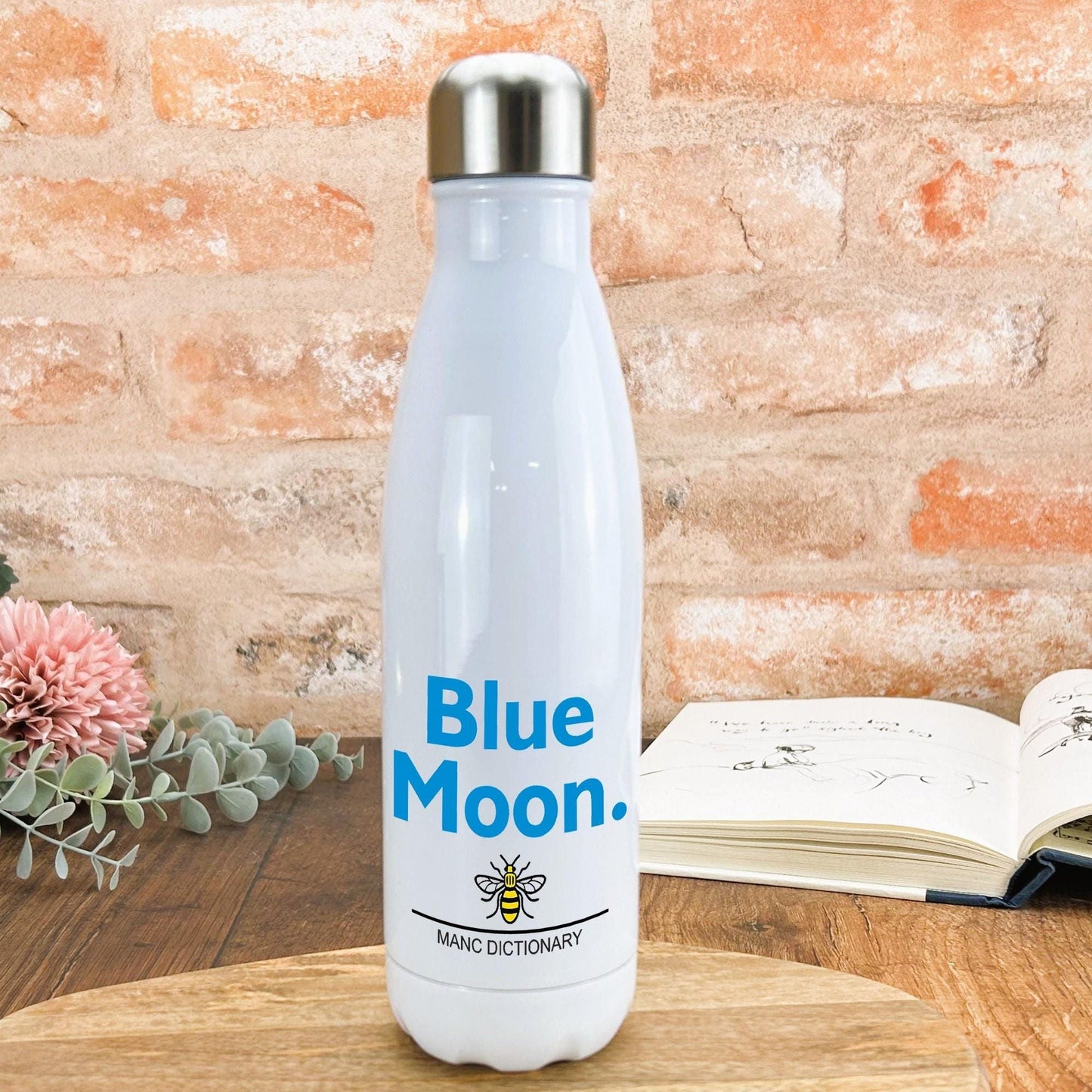 Blue Moon - Manc Dictionary - Personalised Water Bottle