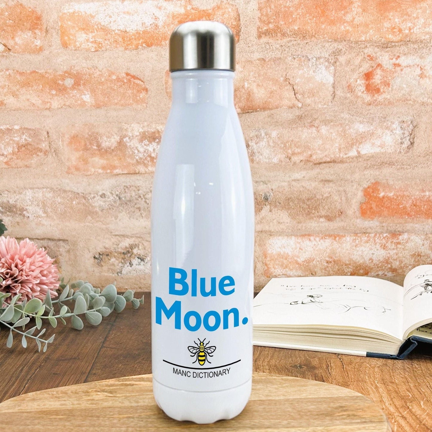 Blue Moon - Manc Dictionary - Personalised Water Bottle