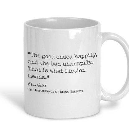 Importance of Being Earnest Oscar Wilde Book Quote "What Fiction Means" Classic Literature Mug