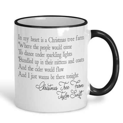 Christmas Tree Farm Taylor Swift Christmas Song Lyrics Mug
