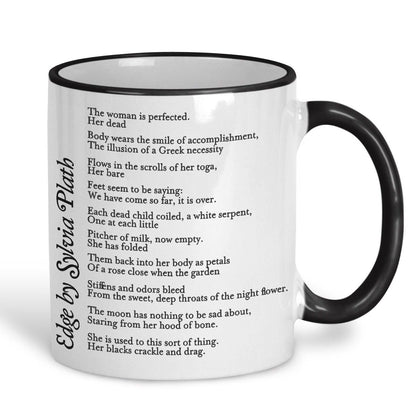 Sylvia Plath The Edge Poetry Quote Personalised Ceramic Mug