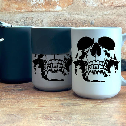 Gothic Skull Colour Changing Ceramic Mug - Great Personalised Gift for Horror Gothic Fan