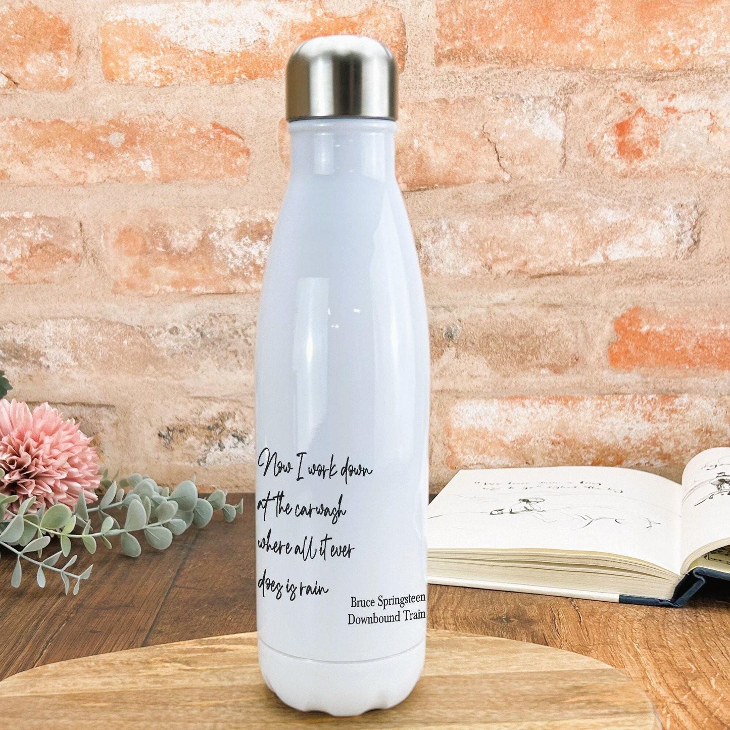 Bruce Springsteen Downbound Train 80s Personalised Water Bottle Gift