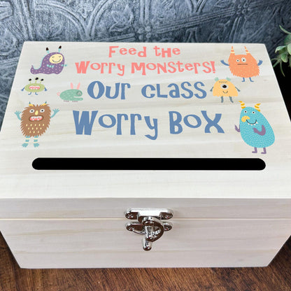 Colourful Monsters Worry Box - Primary School Personalised Dropbox