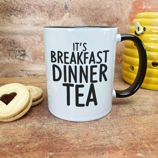 It's Breakfast Dinner Tea Mancunian Quote - Personalised Ceramic Mug