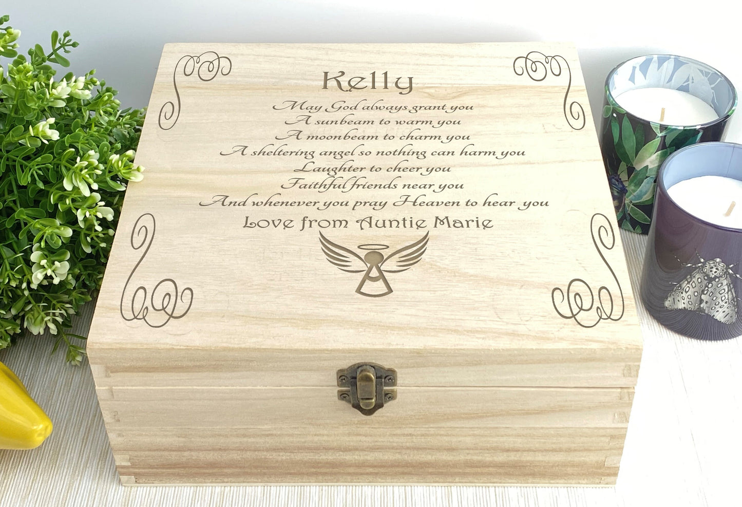 Angel Christening Personalized Memory Box